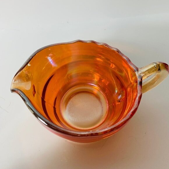 Vintage Peach Lusterware Creamer and Saucer - Picture 4 of 8